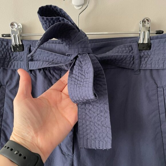 Aritzia Wilfred Tie-Front Straight Leg High Rise Pants Classic Navy Blue 4 - Picture 5 of 9